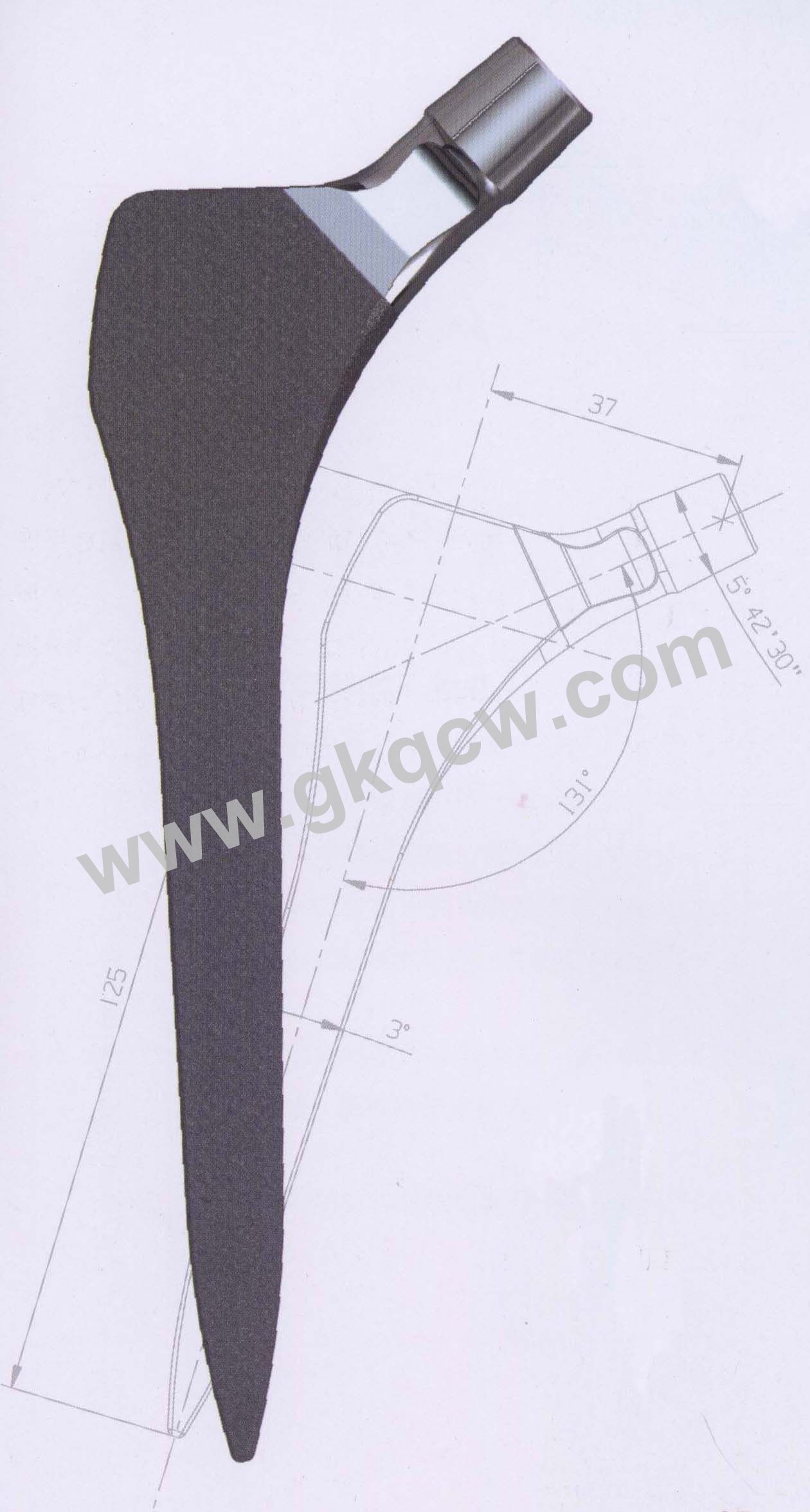 gtr特点: 1,锻造钛合金毛坯,精密机加工制造,12/14国际标准锥度.